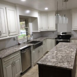 Classic White Cabinet with Bianco Antico Granite Classic White Cabinet with Bianco Antico Granite kitchen remodel in Hyde Park Ohio