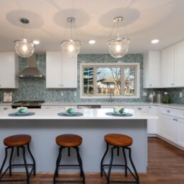 Shaker White With Light Grey Shaker Island Shaker White With Light Grey Shaker Island kitchen remodel in Loveland Ohio